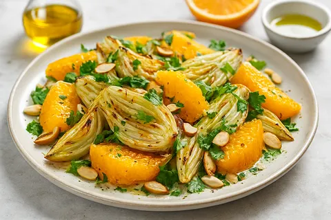 Roasted Fennel, Orange & Almond Salad