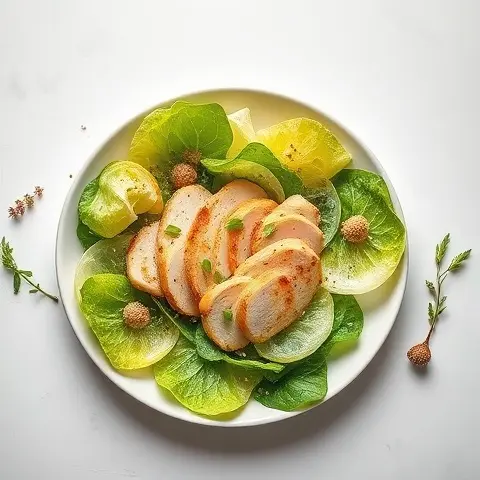 Butter Lettuce Salad with Poached Chicken and Fresh Herbs