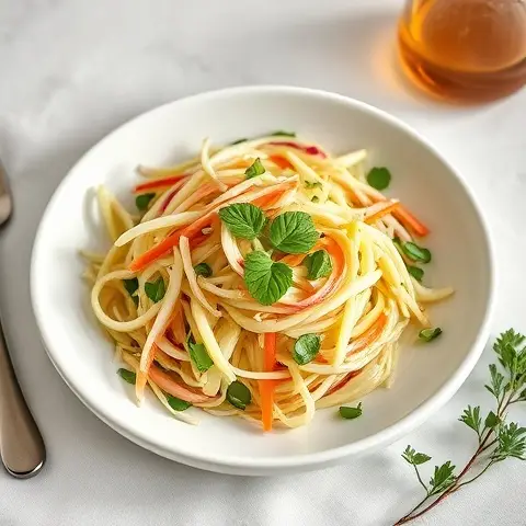 Kohlrabi Slaw with Apple Cider Vinaigrette