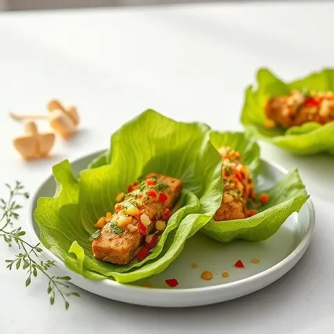Tempeh Lettuce Cups with Ginger