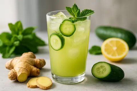 Refreshing Ginger-Cucumber Mint Cooler