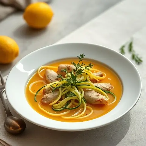 Chicken and Zoodle Avgolemono Soup (Paleo, Gluten-Free, Dairy-Free)