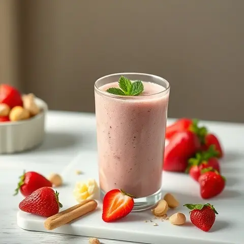 Macadamia Strawberry Heart Healthy Fats Smoothie