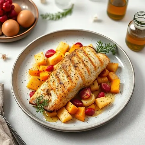 Rose-Saffron Baked Sardines with Warm Parsnip & Fennel
