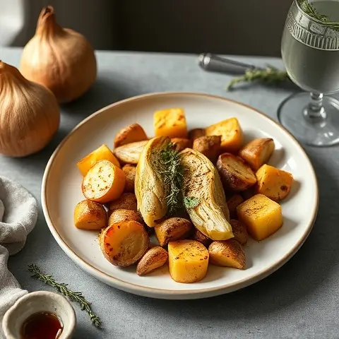 Garlic-Roasted Jerusalem Artichokes with Thyme