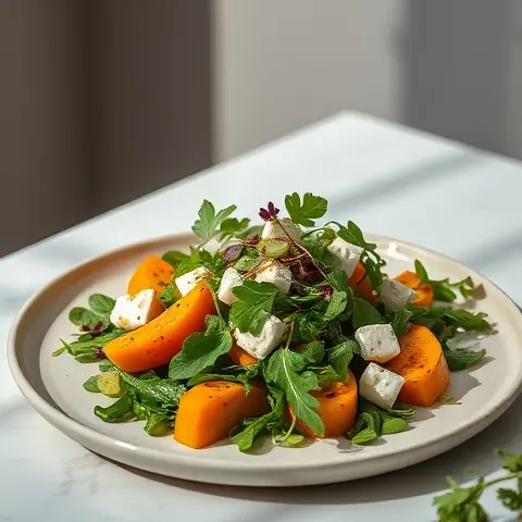 Pumpkin, Feta & Rocket Salad with Cider Vinegar