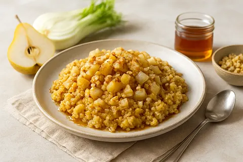 Warm Pear & Fennel Millet Pudding