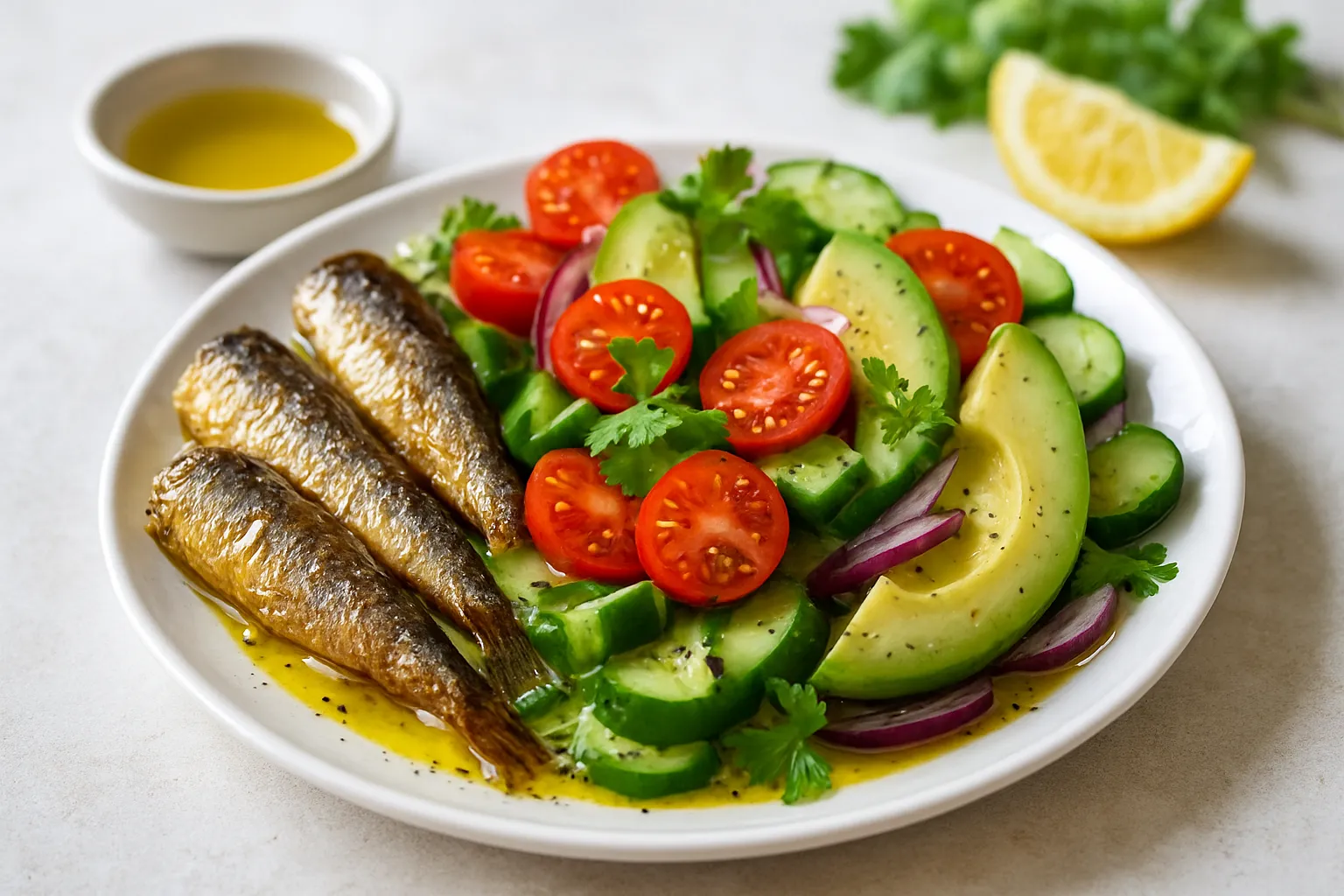 Sardine & Tomato Keto Breakfast Salad