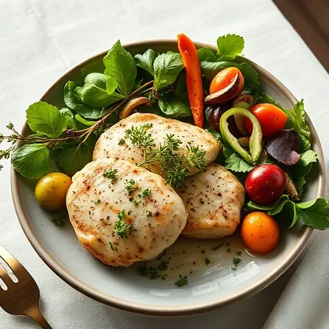Greek Lemon-Oregano Chicken with Village Salad