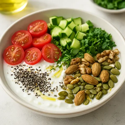 Greek Yogurt Savory Bowl with Nuts & Seeds