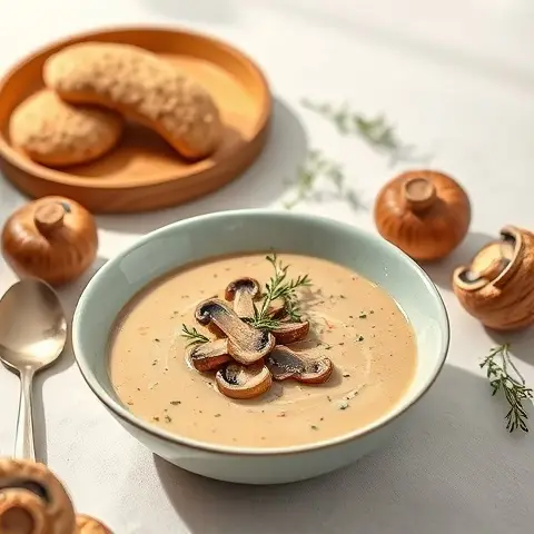 Creamy Mushroom & Thyme Soup (Dairy-Free)