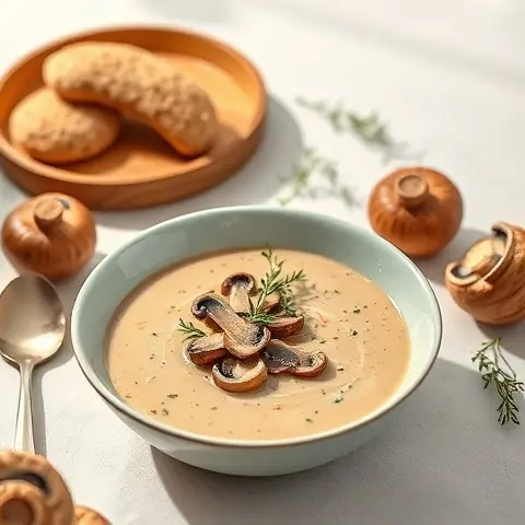 Creamy Mushroom & Thyme Soup (Dairy-Free)