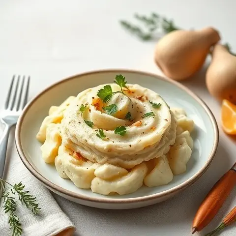 Garlic Mashed Turnip and Rutabaga
