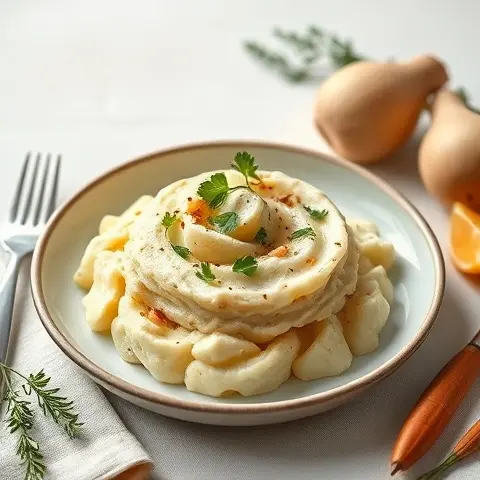 Garlic Mashed Turnip and Rutabaga