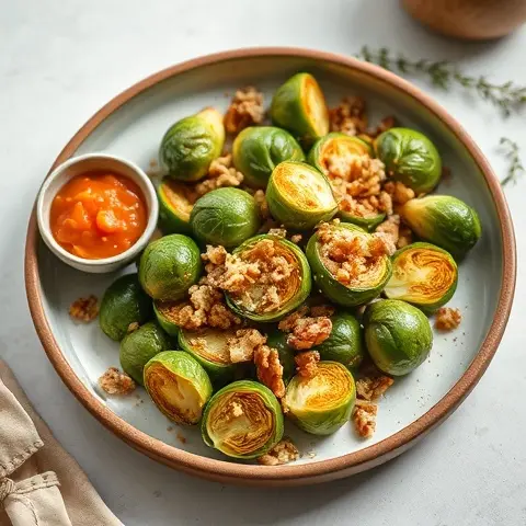 Roasted Brussels Sprouts with Walnut Crumble