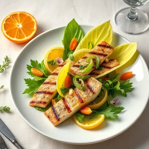 Grilled Sardine & Endive Salad with Orange Zest