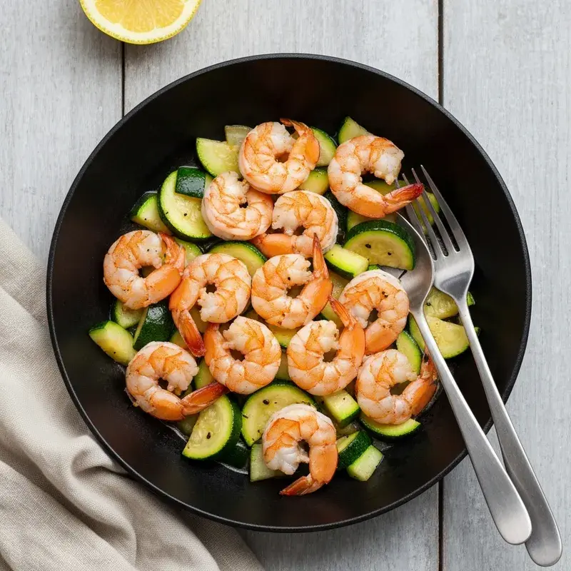 Lemon-Garlic Shrimp and Zucchini Skillet