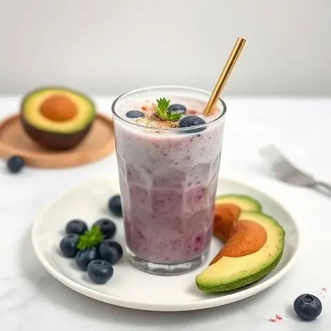 Collagen Blueberry-Avocado Breakfast Shake