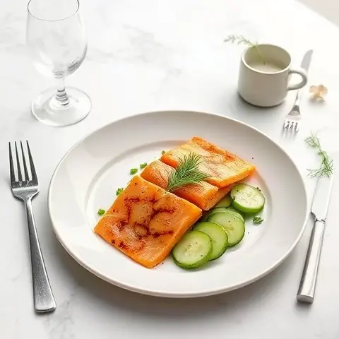 Smoked Mackerel Plate with Fresh Cucumber and Dill