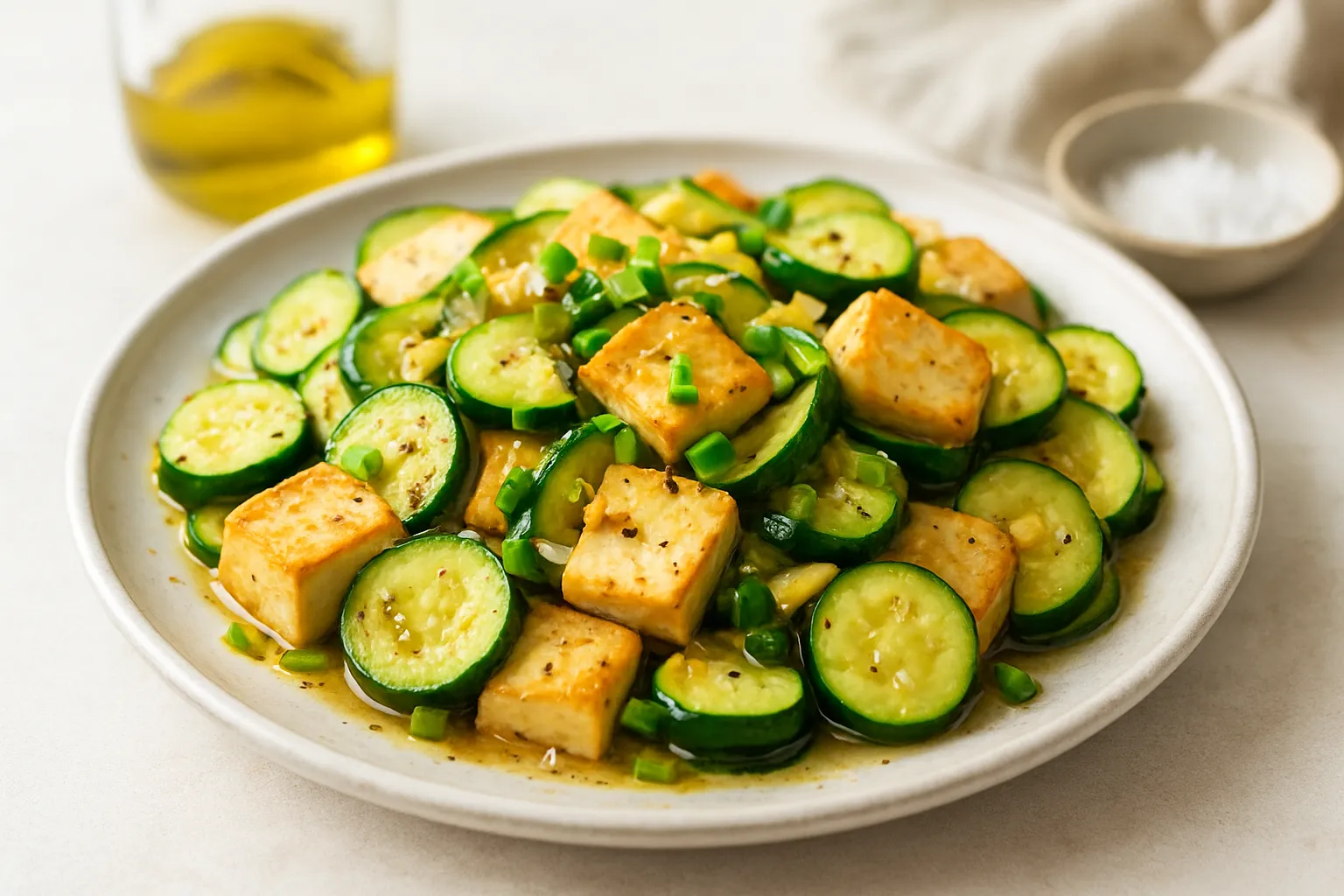 Soft Tofu & Zucchini Stir