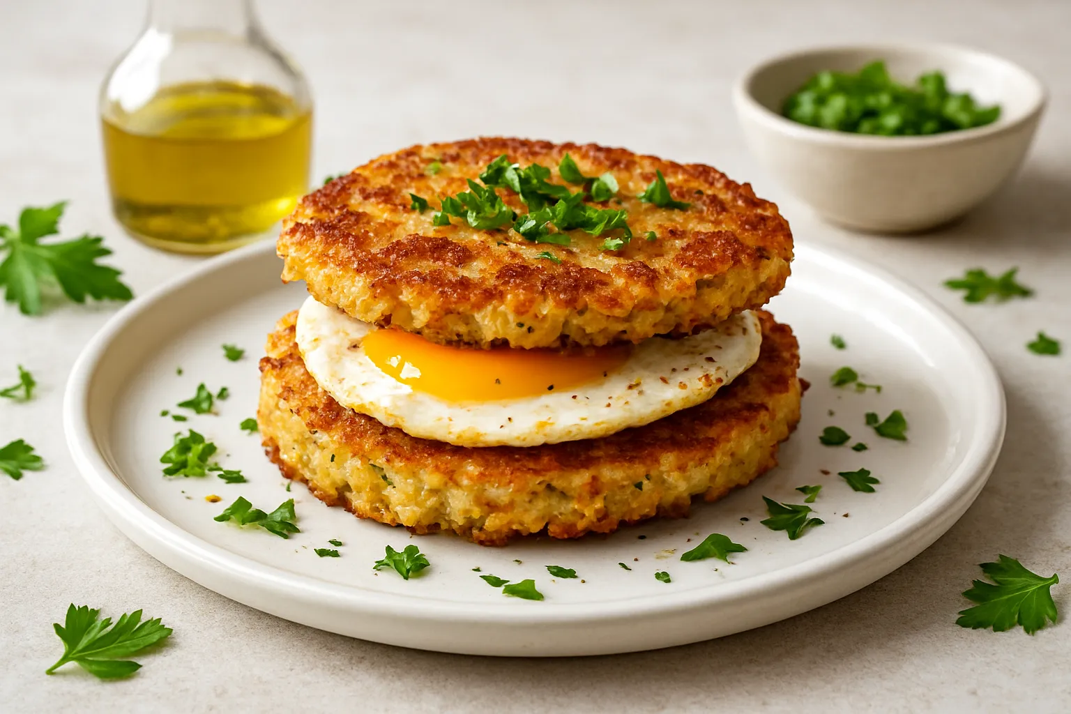 Cauliflower Hashbrown & Egg Stack