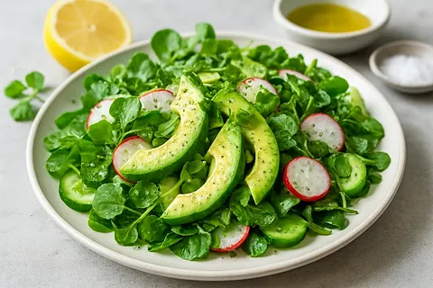 Heart-Healthy Watercress, Avocado & Radish Salad with Citrus Dressing