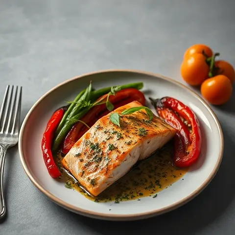 Chimichurri Salmon with Charred Peppers