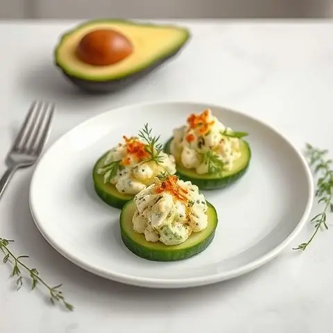 Avocado Egg Salad Cucumber Rounds