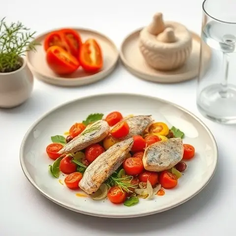 Sardines with Warm Tomato-Fennel Salad