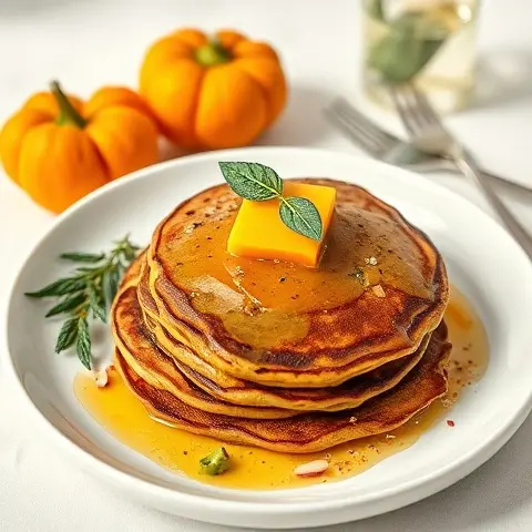 Savory Pumpkin Pancakes (Almond Flour) with Sage