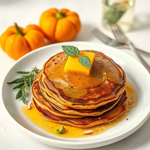 Savory Pumpkin Pancakes (Almond Flour) with Sage