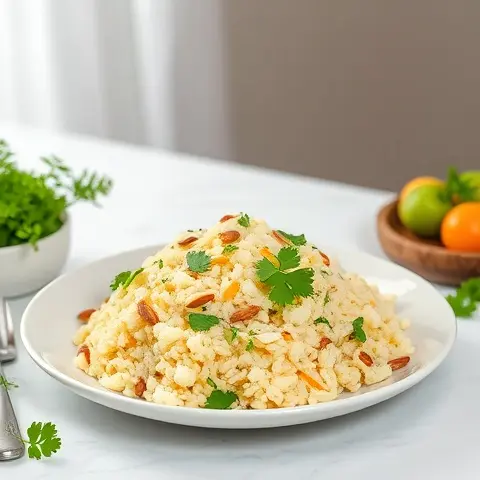 Nutritious Almond-Parsley Cauliflower Rice