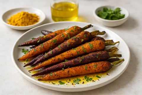 Turmeric-Roasted Purple Carrots with Cumin