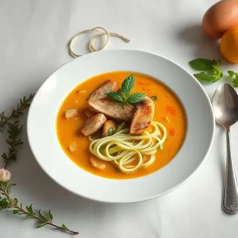 Turmeric Chicken Zoodle Soup