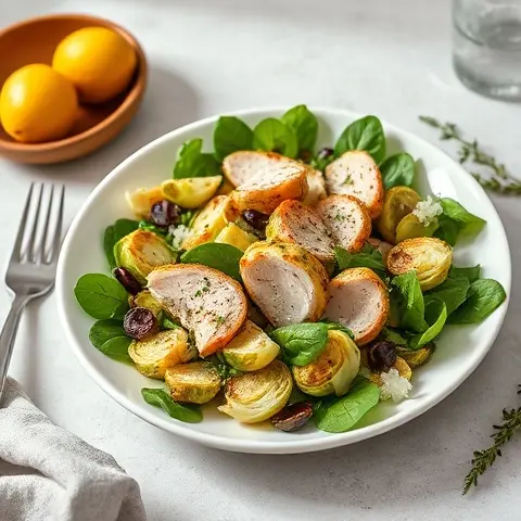Warm Brussels Sprout & Turkey Salad