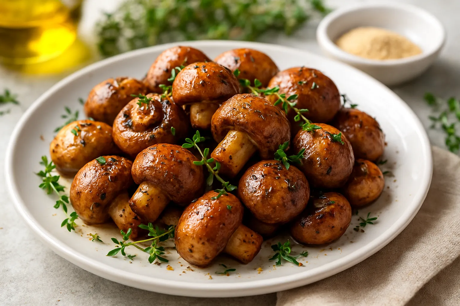 Savory Roasted Mushrooms with Thyme