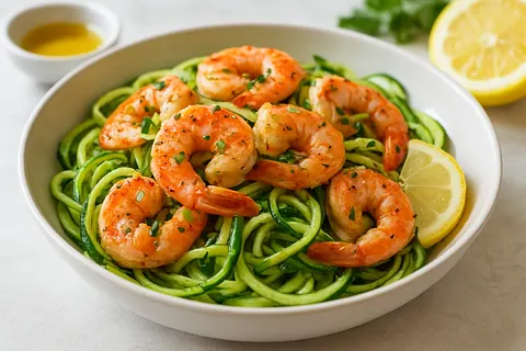 Lemon-Garlic Shrimp & Zoodle Bowl