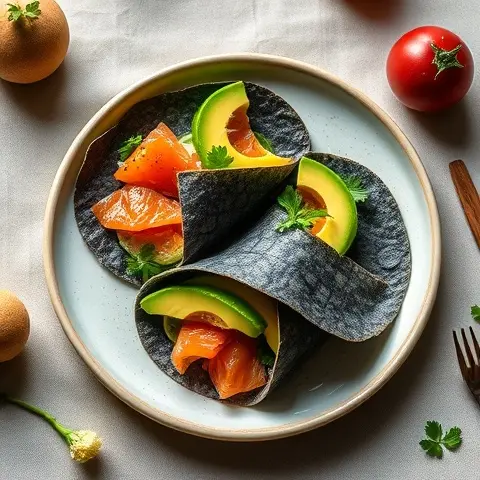 Smoked Salmon and Avocado Nori Wraps