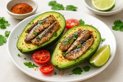 Sardine-Stuffed Avocado Boats with Chili-Lime