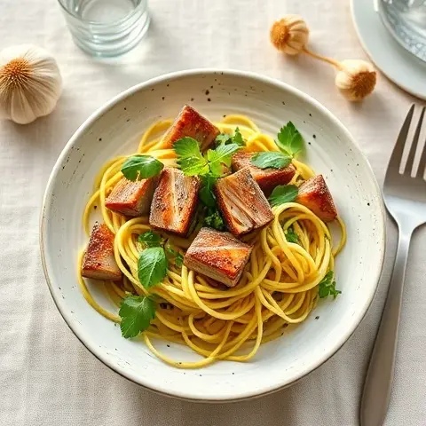 Sardine Zoodle Stir-Fry with Ginger and Garlic