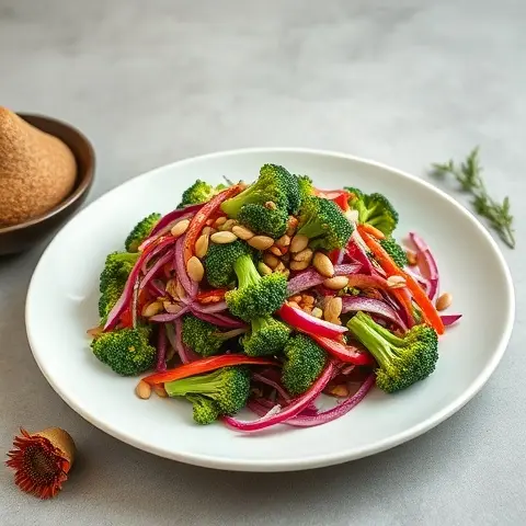 Nutritious Broccoli, Sunflower Seed & Red Cabbage Slaw