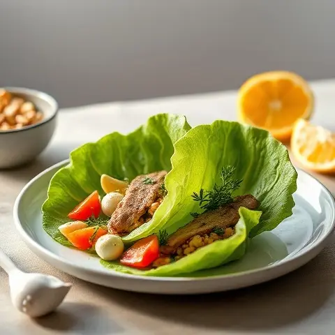Lemon Garlic Sardine Lettuce Cups