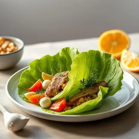 Lemon Garlic Sardine Lettuce Cups