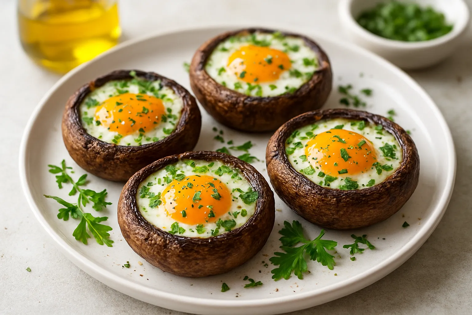 Egg & Fresh Herb-Stuffed Portobello Caps