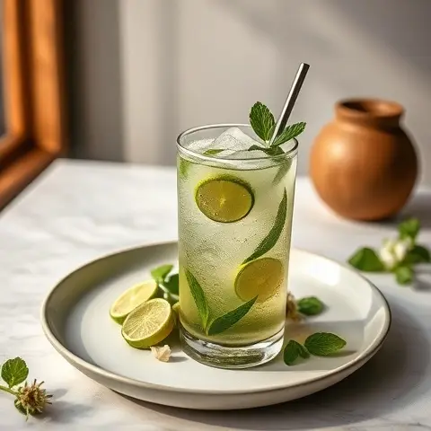 Iced Matcha-Mint Sparkler