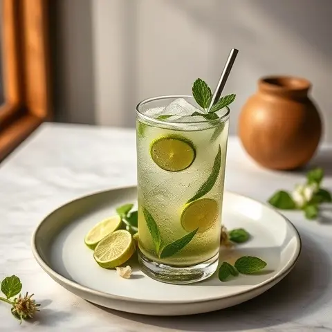 Iced Matcha-Mint Sparkler