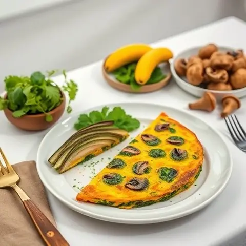 Turmeric Veggie Frittata with Spinach and Mushrooms