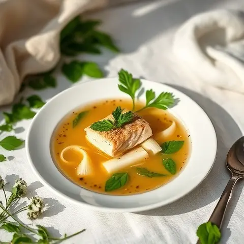 Simple Fish Broth with Fennel and Parsley