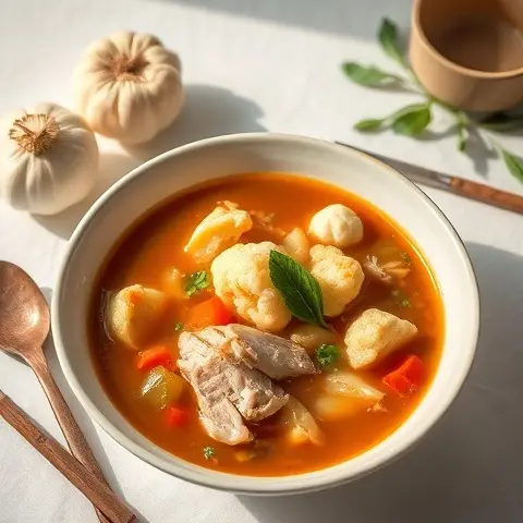Sugar-Free Chicken & Cauliflower Hot-and-Sour Soup