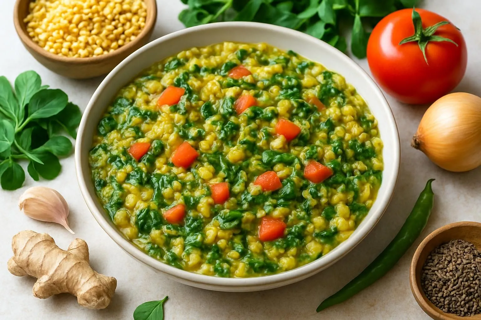 Methi Moong Dal Detox Bowl with Coconut & Cumin